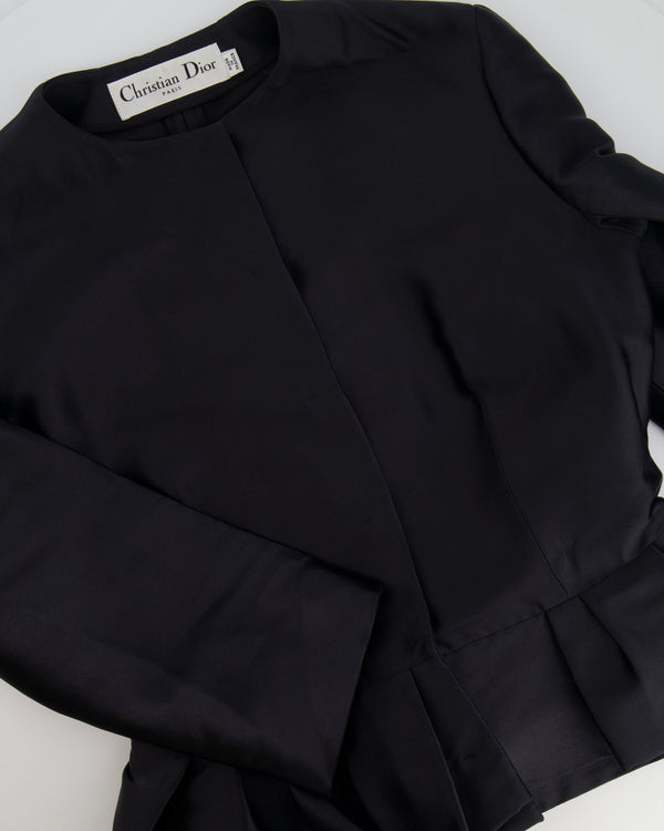 Christian Dior Black Silk Peplum Jacket Size FR 42 (UK 14)