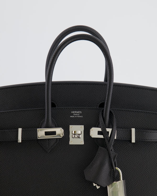 Hermès Birkin Sellier 25cm Bag in Black Epsom Leather with Palladium Hardware