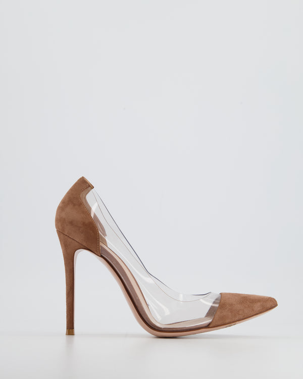 Gianvito Rossi Beige Suede and PVC Pointed High Heel Size EU 39.5