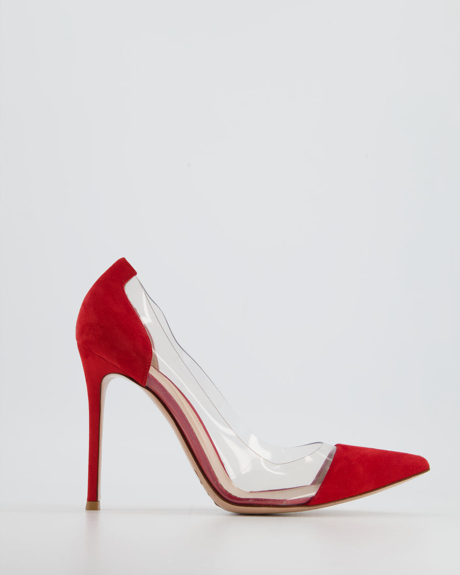 Gianvito Rossi Red Suede and PVC Pointed High Heel Size EU 40