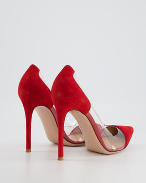 Gianvito Rossi Red Suede and PVC Pointed High Heel Size EU 40