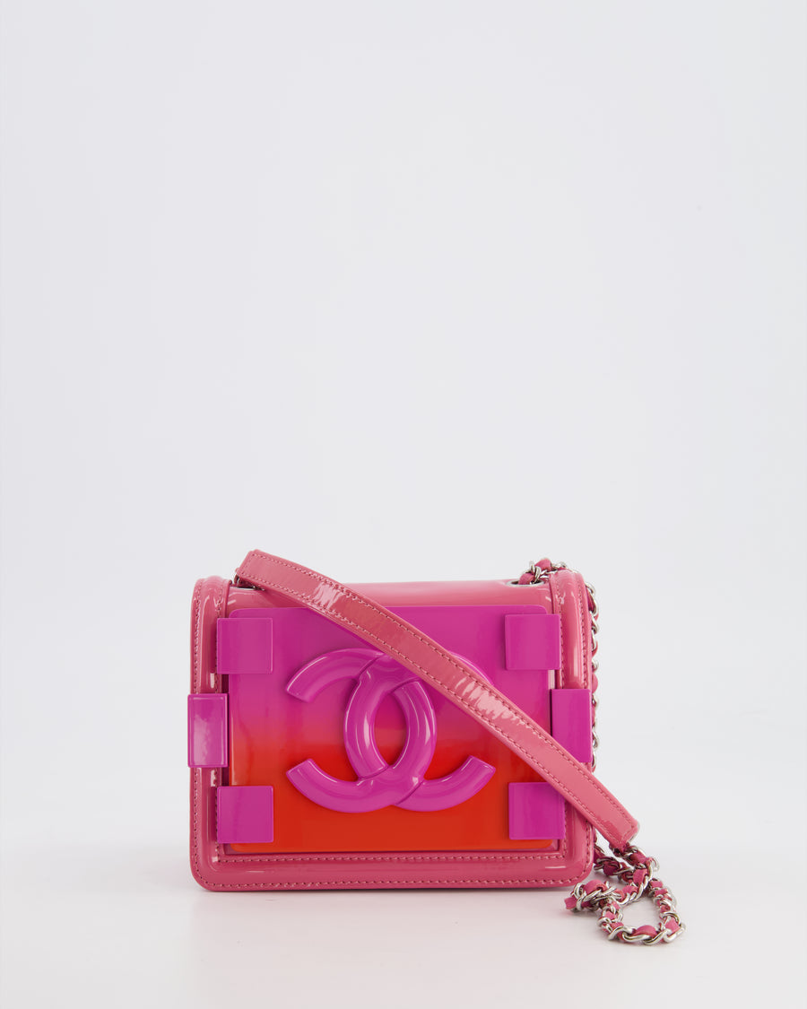 Chanel Pink Ombré Plexiglass and Patent Leather Mini Brick Bag with Si –  Sellier