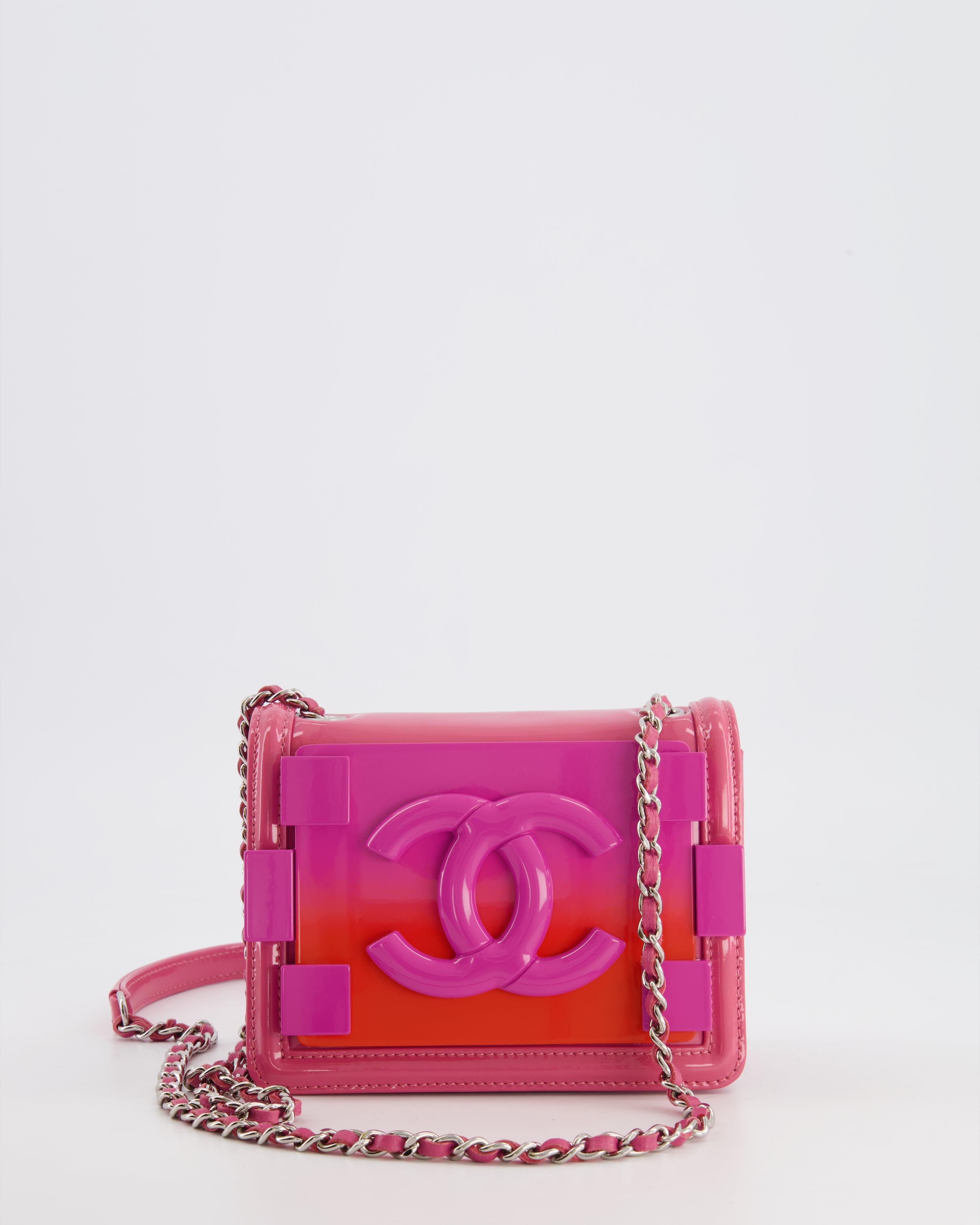 Chanel Patent Plexiglass Boy Brick Mini Flap Bag