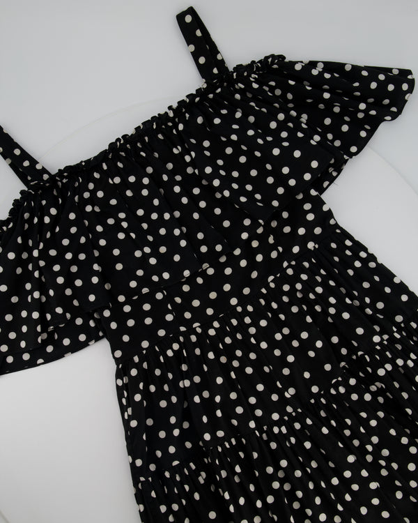 Dolce & Gabanna Black and White Polka Dot Maxi Dress Size IT 40 (UK 8)