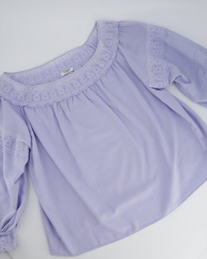 Vilshenko Lilac Top with Lace Detailing Size UK 8