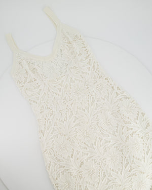 Ermanno Scervino White Floral Crochet Midi Dress Size IT 40 (UK 8)