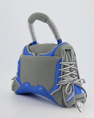 Balenciaga Blue and Grey Sneaker Head Hourglass Bag with Blue Hardware