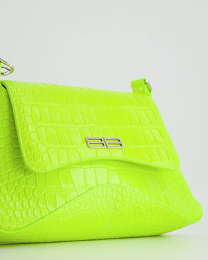 *FIRE PRICE* Balenciaga Neon Yellow Croc Embossed Calf Leather XX Shoulder Bag £1400