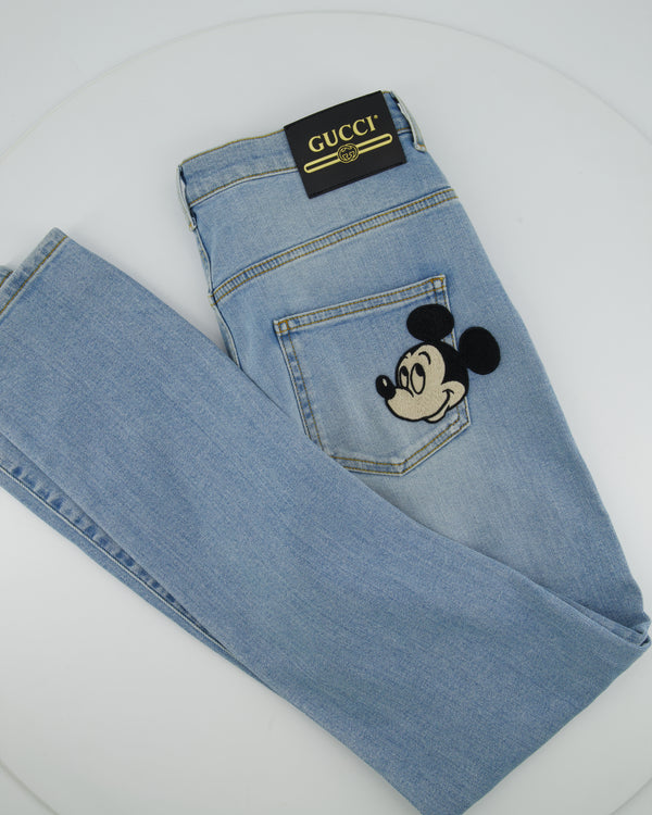 Gucci x Disney Denim Skinny Jeans with Mickey Mouse Detail Size W26 (UK 8)