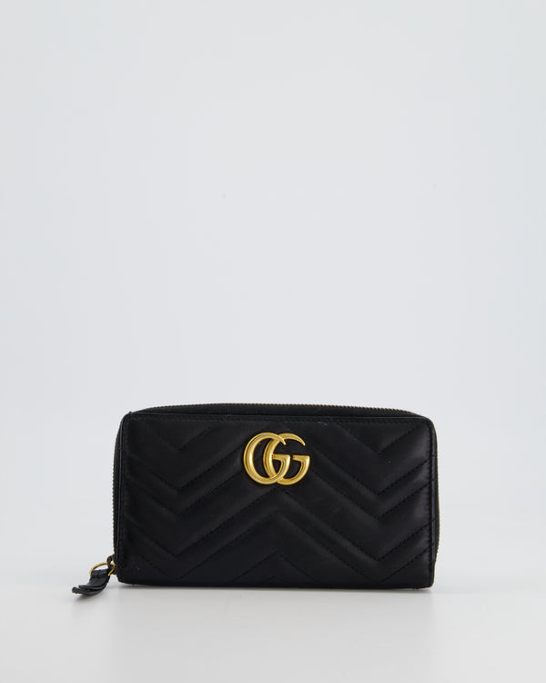 Gucci Black GG Marmont Wallet with Gold Hardware RRP £575