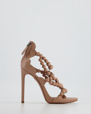 Alaïa Beige Leather Bombe Sandal Heels Size EU 35.5