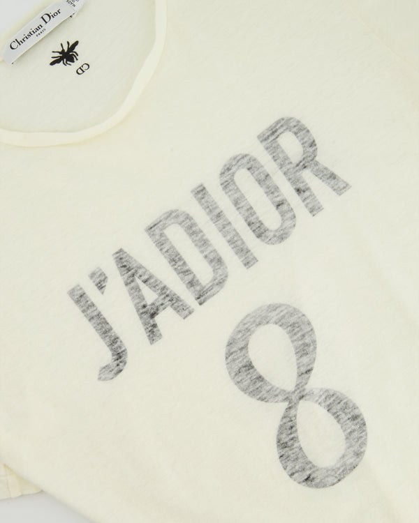Christian Dior White J'ADIOR Print Tree T-Shirt Size S (UK 6)
