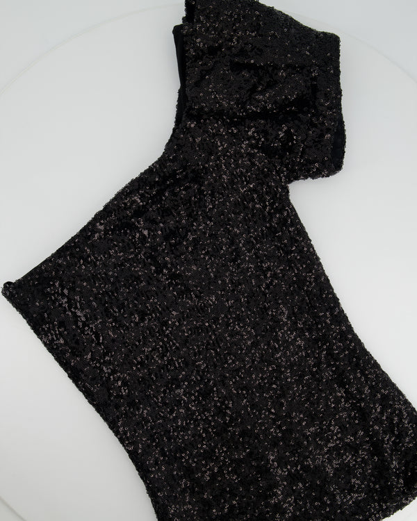 Isabel Marant Black Sequin One Shoulder Top and Shorts Set FR 38 (UK 10)