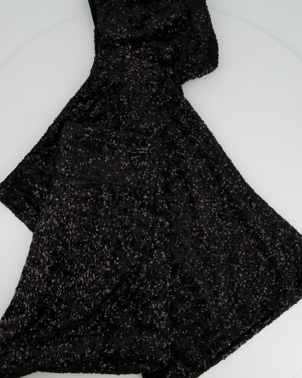 Isabel Marant Black Sequin One Shoulder Top and Shorts Set FR 38 (UK 10)