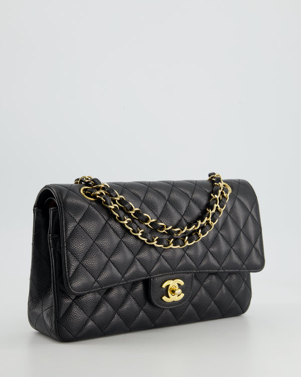 Chanel Medium Black Classic Double Flap Bag in Caviar Leather with Gold Hardware RRP - £8,530