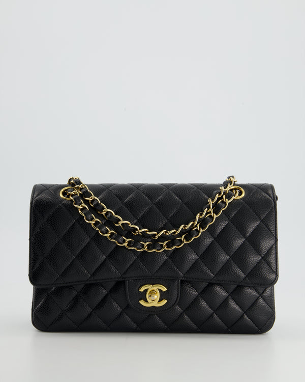 Chanel Medium Black Classic Double Flap Bag in Caviar Leather with Gold Hardware RRP - £8,530