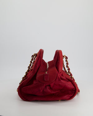 Chanel Burgundy Mademoiselle Shoulder Bag in Nubuck Leather and Gold Hardware