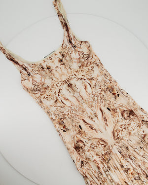 Alexander McQueen Baby Pink Printed Sleeveless Dress with Peplum Skirt Size IT 42 (UK 10)