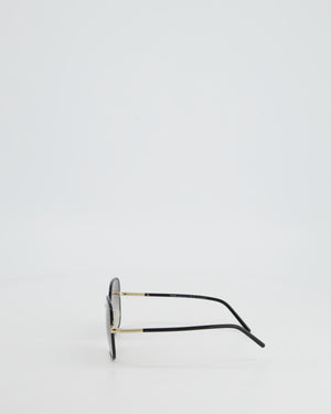 Prada Black Square Frame Sunglasses with Gradient Black Lenses