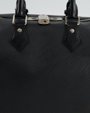 Louis Vuitton Black 25 Speedy Bag Bandoulière in Epi Leather and Silver Hardware