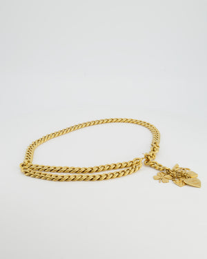 *HOT* Chanel Yellow Gold Chain Belt with CC Logo and Charms Details