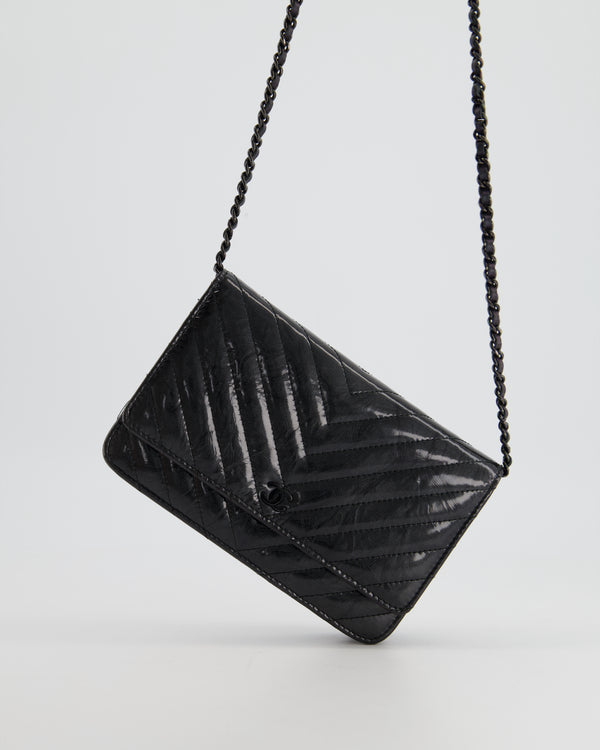 Chanel Black Wallet on Chain in Patent Leather with So Black Hardware