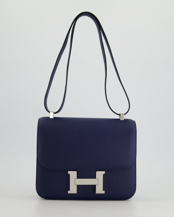 Hermès Constance 24cm in Blue Nuit in Epsom Leather with Palladium Hardware