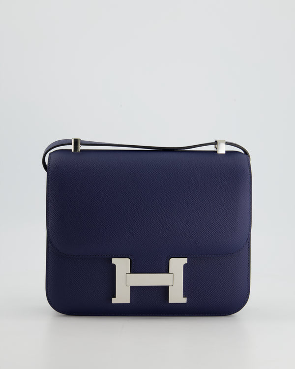 Hermès Constance 24cm in Blue Nuit in Epsom Leather with Palladium Hardware