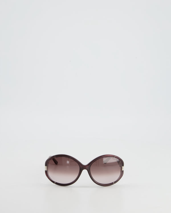 Tom Ford Purple and Silver Round Sunglasses