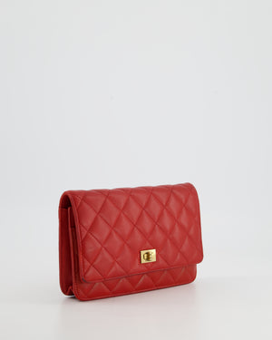 FIRE PRICE* Chanel Red 2.55 Wallet on Chain in Lambskin Leather