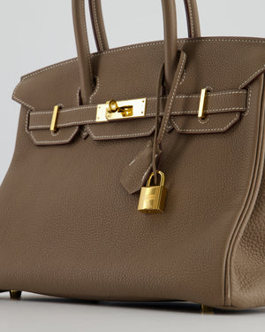 Hermès Grey Chevre Leather 30 cm Birkin with Gold Hardware