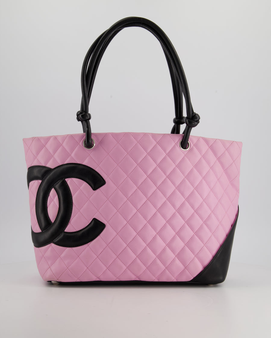 Chanel Cambon shopping bag in pink and black quilted leather