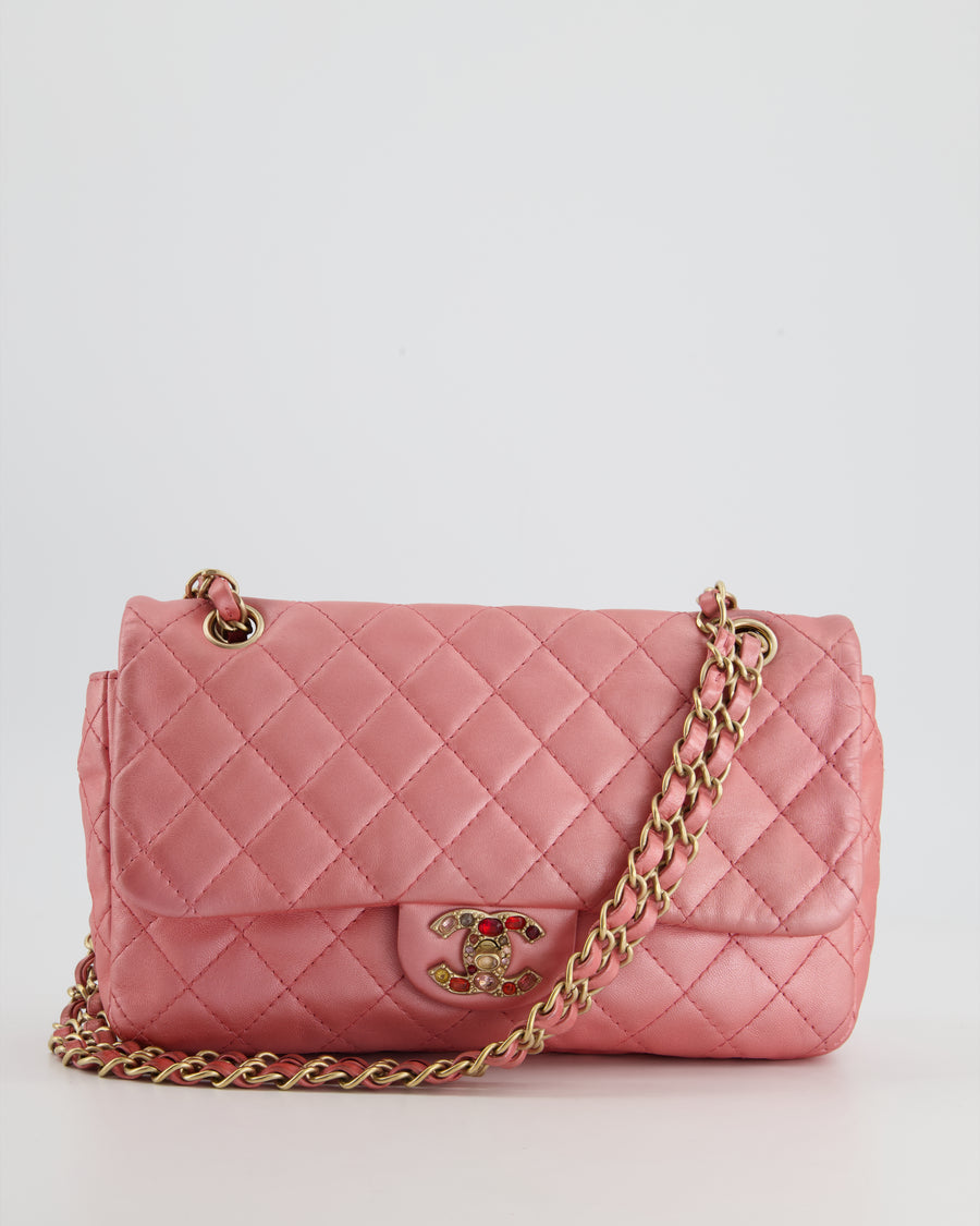 LIMITED EDITION* Chanel Pink Metallic Single Flap Shoulder Bag in