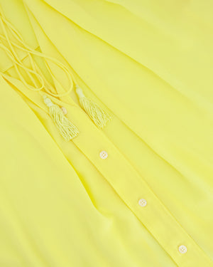 Victoria Beckham Yellow Silk Shirt with Neck Tie Detailing FR 36 (UK 8)