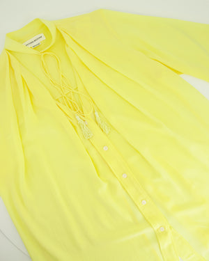 Victoria Beckham Yellow Silk Shirt with Neck Tie Detailing FR 36 (UK 8)
