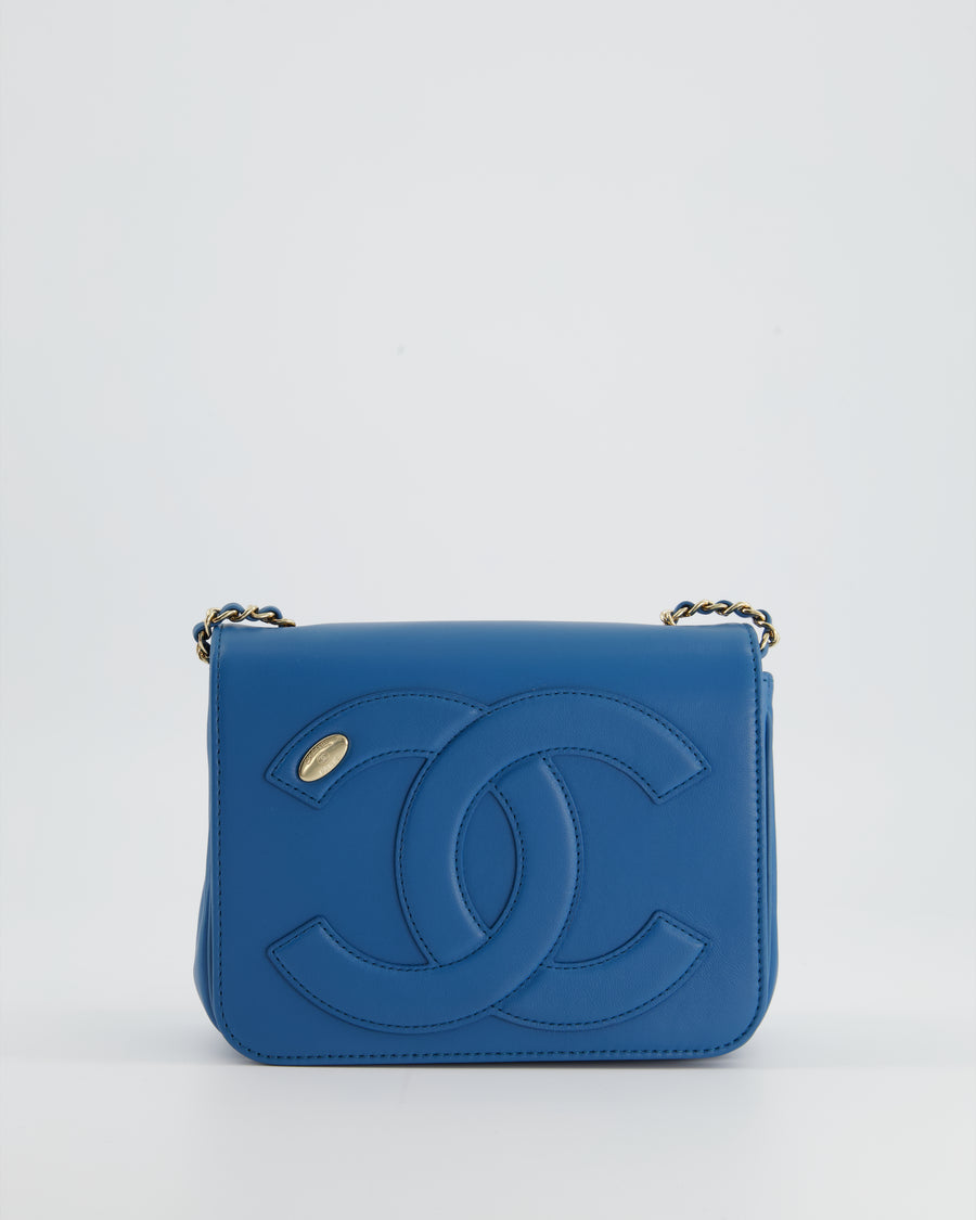 chanel flap bag navy blue leather