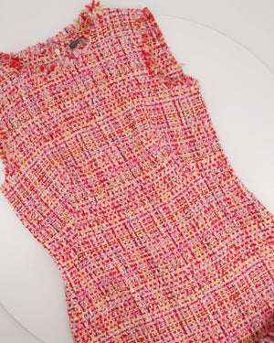 Alexander McQueen Red, Pink, Yellow Tweed Dress and Jacket Set Size IT 42-44 (UK 10-12)