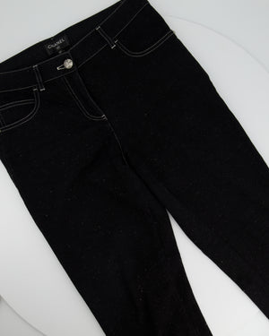 Straight jeans Chanel Black size 36 FR in Cotton - elasthane - 31720969