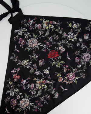 Christian Dior Black Floral Silk Tie Top Size UK O/S RRP £650