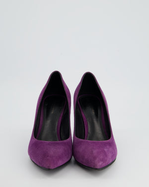 Bottega Veneta Purple Suede Heels with Patent Intrecciato Deatil Size EU 40