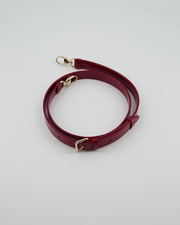Christian Dior Patent Red Cerise Strap with Champagne Gold Hardware