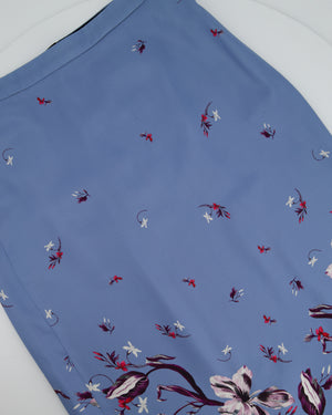 Erdem AW/18 Blue Floral Skirt Size FR 38 (UK 12)