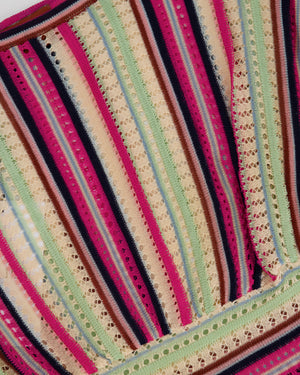 Missoni Pink Crochet Striped Long Sleeve Top IT 44 (UK 12)