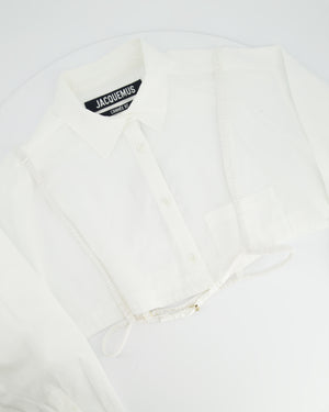 Jacquemus White Cotton Cropped Shirt Elasticated Harness Detail FR 38 (UK 10)