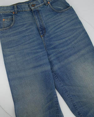 Gucci Blue Denim Mom Style Jeans with Logo Patch on the Back Size W28 (UK 10)