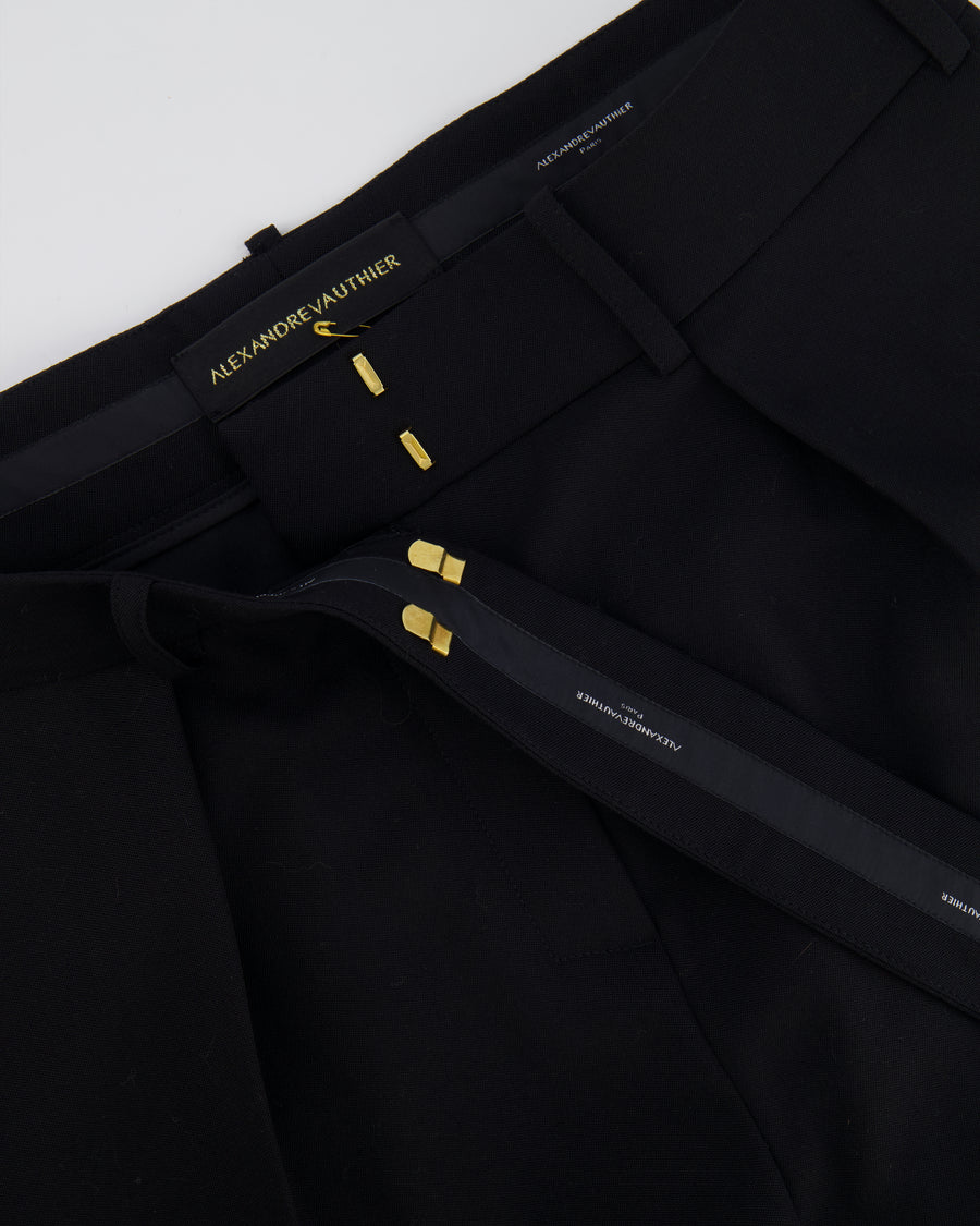 Alexandre Vauthier Black Wool Tailored Trousers Size FR 40 (UK 12)