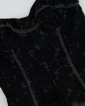 Dolce & Gabbana Black, Grey Lace Bustier Top Size IT 42 (UK 10)