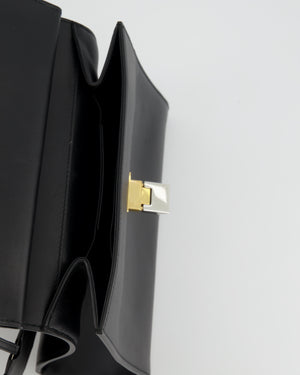 Balenciaga Black Leather Le Dix Top Handle Bag with Gold Hardware