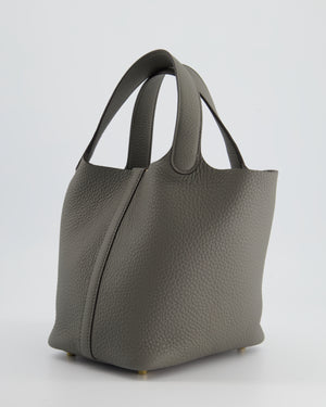 Hermès Picotin Bag 18cm in Gris Meyer Togo Leather with Gold Hardware