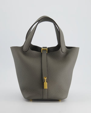 Hermès Picotin Bag 18cm in Gris Meyer Togo Leather with Gold Hardware –  Sellier